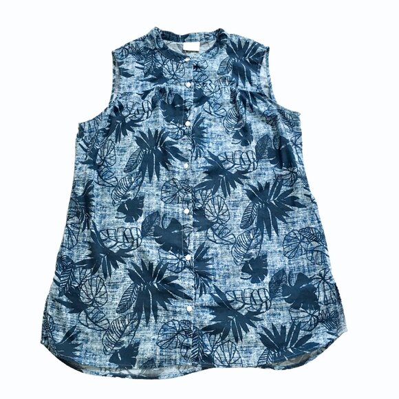 Columbia Sportswear Company Women's Sleeveless Blouse Size XL Blue - Picture 3 of 12